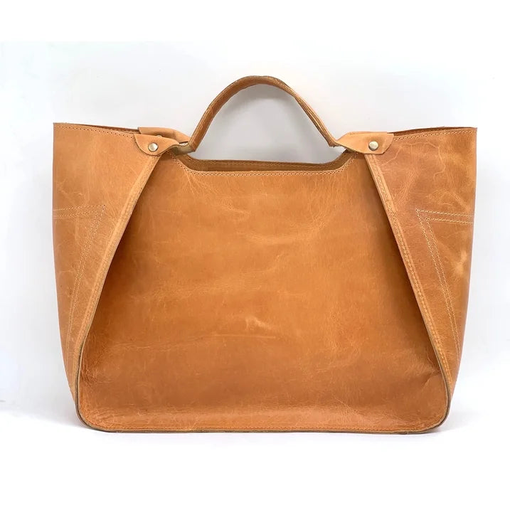 Genuine Leather Purse, Travel Handbag, Tote Bag for Women Camel Brown