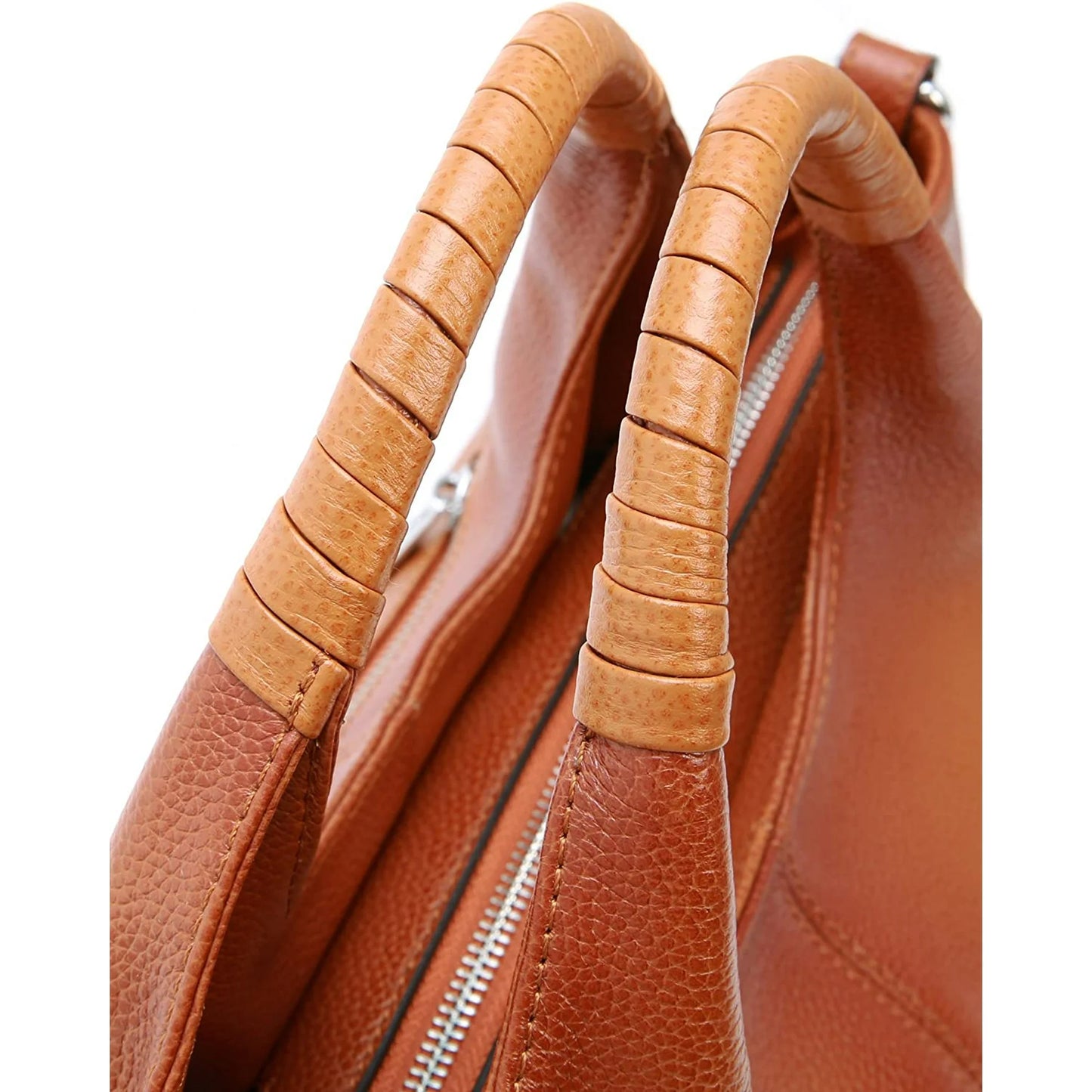 Women Satchels Genuine Leather Top Handle Handbags Large Work Tote Shoulder Bags Crossbody Purses Brown