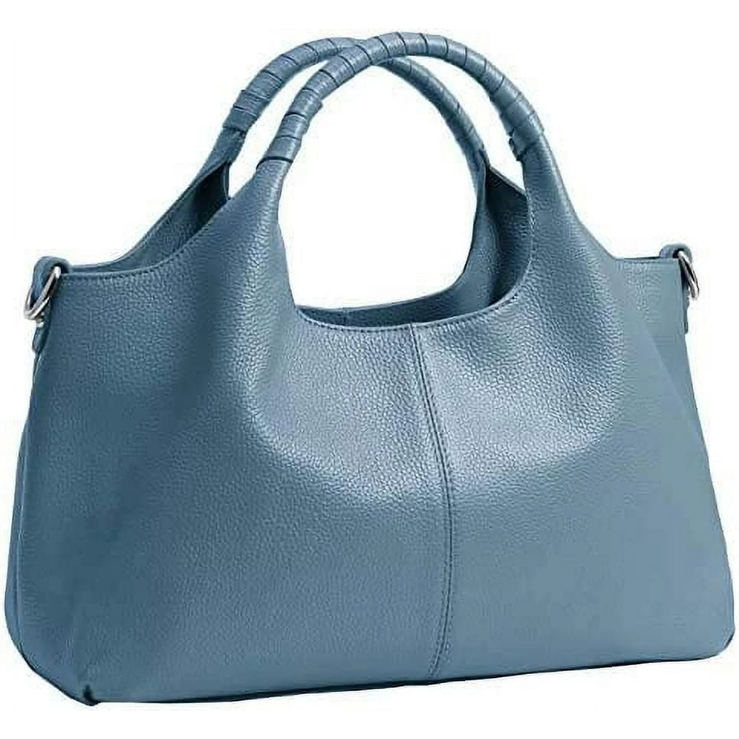 Women Top Handle Satchels Leather Handbags Large Capacity Work Tote Shoulder Crossbody Bags Sky Blue