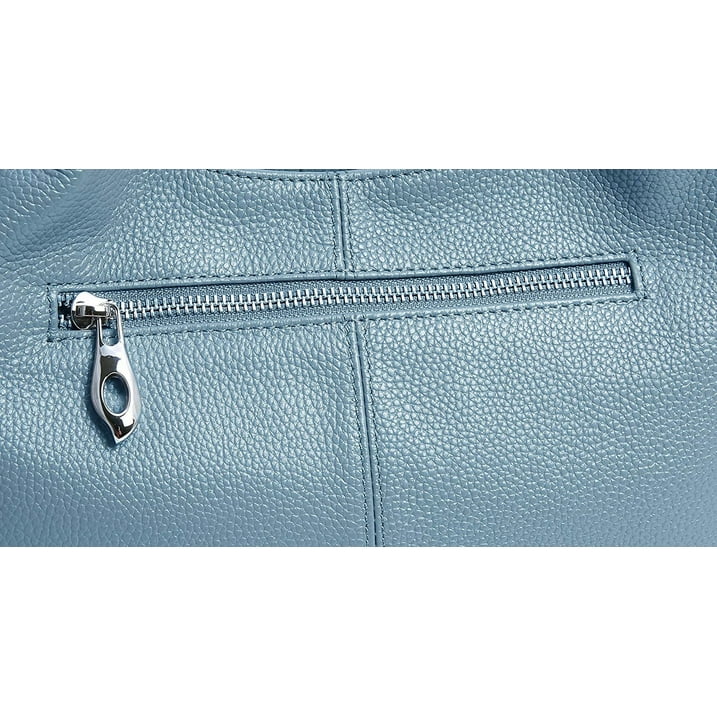 Women Top Handle Satchels Leather Handbags Large Capacity Work Tote Shoulder Crossbody Bags Sky Blue
