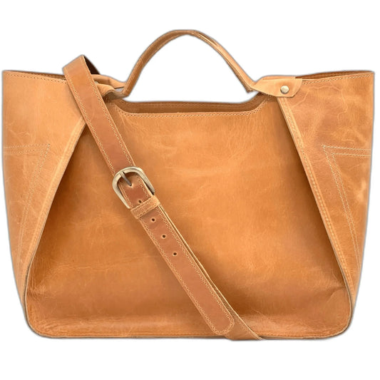 Genuine Leather Purse, Travel Handbag, Tote Bag for Women Camel Brown