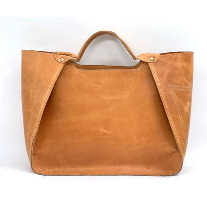 Genuine Leather Purse, Travel Handbag, Tote Bag for Women Camel Brown