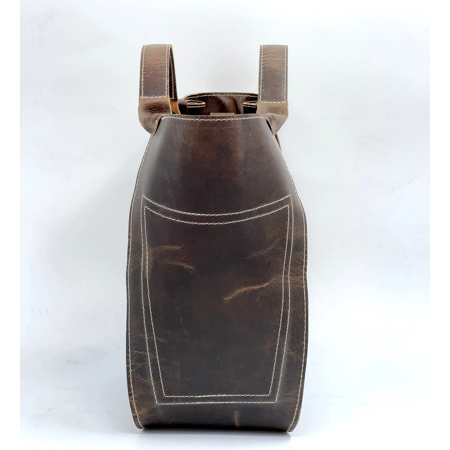 Genuine Leather Purse Travel Handbag Designer Shoulder Tote Bag for Women Dark Brown